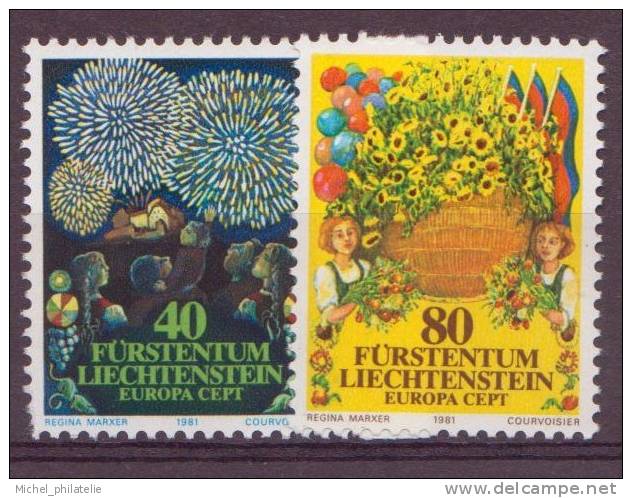 ⭐ Liechtenstein - YT N° 705 Et 706 ** - Neuf Sans Charnière - 1981 ⭐ - Ungebraucht