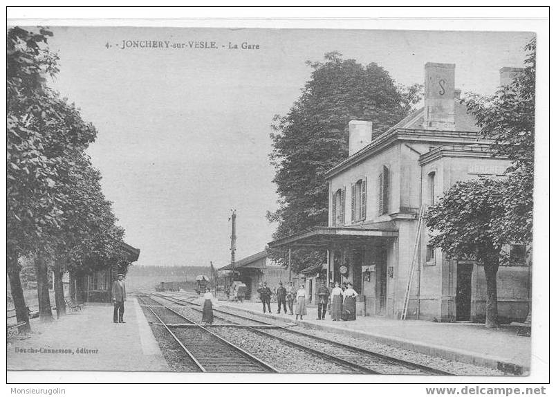 51 ))) JONCHERY SUR VESLE , La Gare, N° 4 Cannesson édit, Vue Intérieure ANIMEE - Jonchery-sur-Vesle