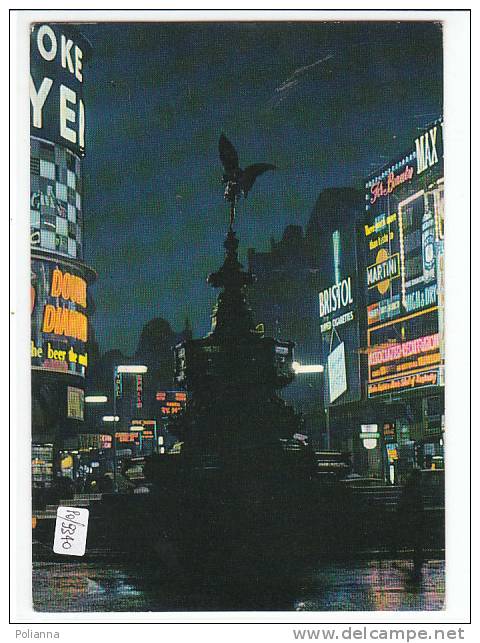 PO9340# LONDRA - Piccadilly Circus - Notturno   VG 1970 - Piccadilly Circus