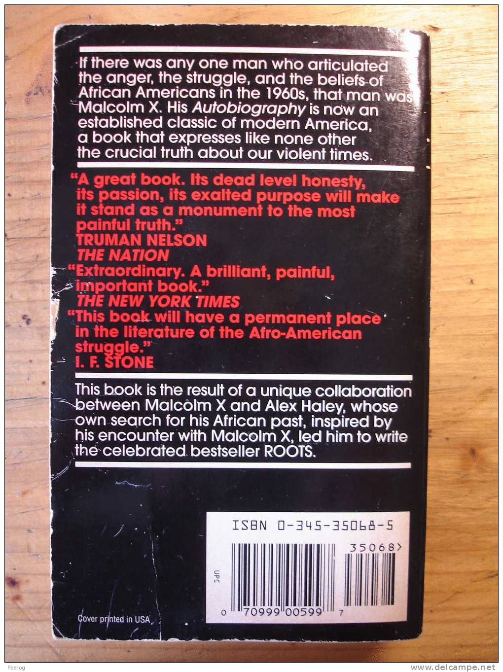 THE AUTOBIOGRAPHY OF MALCOM X - BALLANTINE BOOKS - 1993 - Sonstige & Ohne Zuordnung
