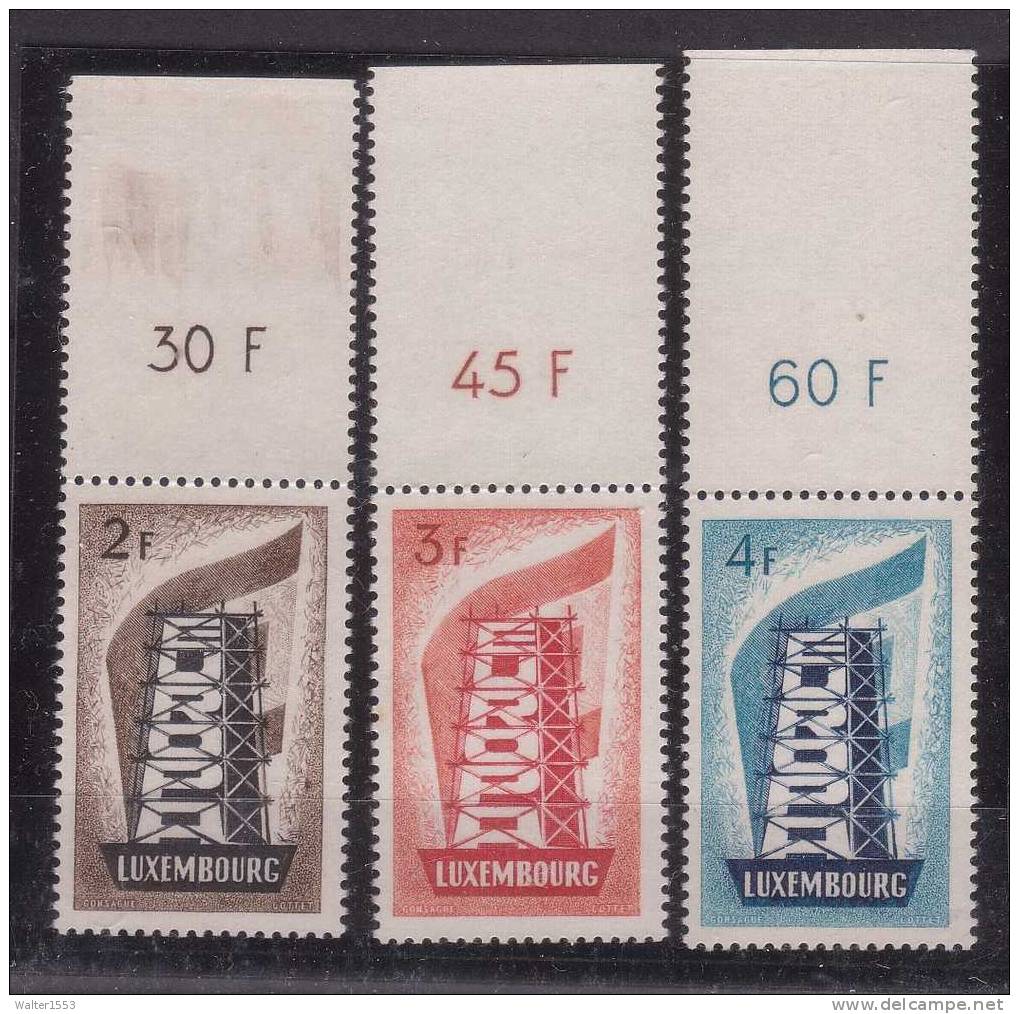 Luxembourg 1956 EUROPA ** MNH Margin SUPERB SET - Unused Stamps