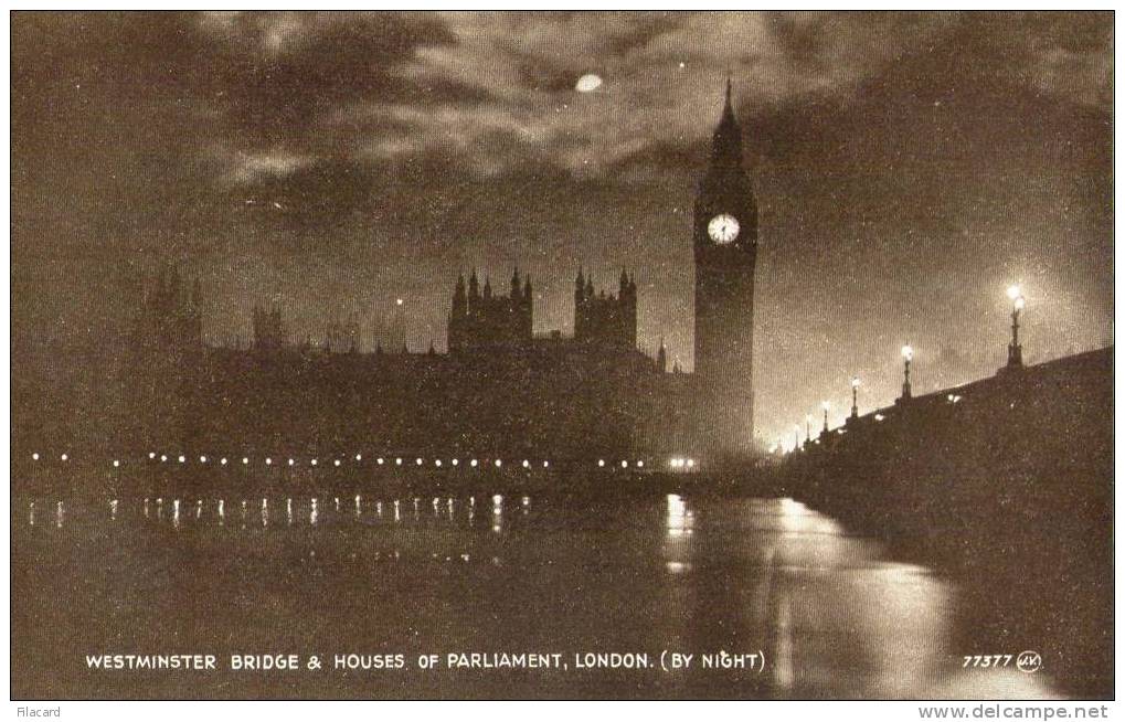 8153    Regno  Unito    London (by Night)   Westminster  Bridge  &  Houses  Of  Parliament   NV - Houses Of Parliament