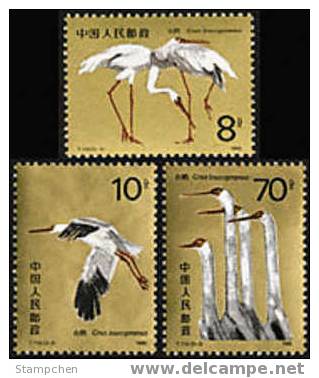 China 1986 T110 White Crane Stamps Bird Fauna - Unused Stamps