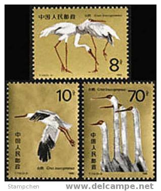 China 1986 T110 White Crane Stamps Bird Fauna - Nuovi