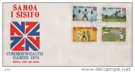 Jeux Sportifs Du Commonwealth A Christchurch (Nouvelle-Zelande)  1974.  FDC Des ILES SAMOA - Samoa (Staat)
