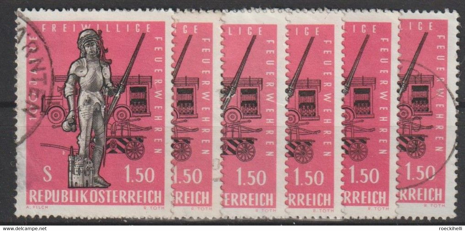 1963  -  ÖSTERREICH - SM "100 Jahre Freiwillige Feuerwehren" S 1,50 dkl'rosa - o gestempelt -  s.Scan (1161o 06- 28  at)