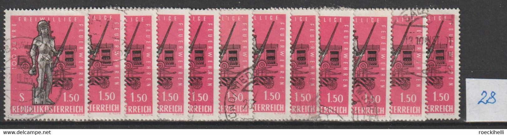1963  -  ÖSTERREICH - SM "100 Jahre Freiwillige Feuerwehren" S 1,50 dkl'rosa - o gestempelt -  s.Scan (1161o 06- 28  at)