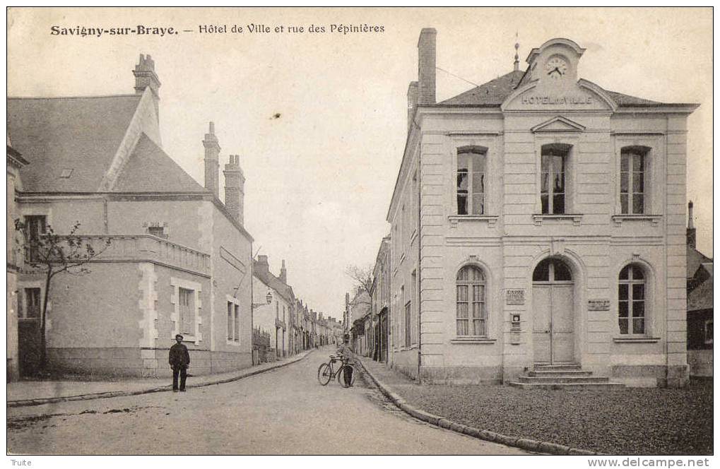 SAVIGNY-SUR-BRAYE HOTEL DE VILLE RUE DES PEPINIERES ANIMEE - Autres & Non Classés