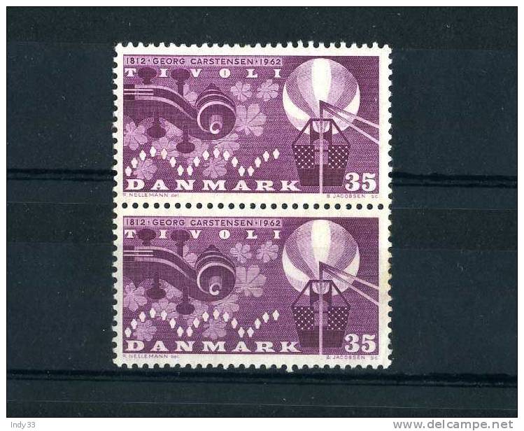 - DANEMARK . PAIRE VERTICALE DE 1962 NEUVE SANS CHARNIERE - Unused Stamps