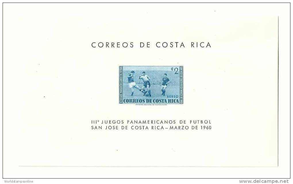 Costa Rica, Block, Year 1960, SG MS 585a, Pan American Football, MNH/PF - Costa Rica