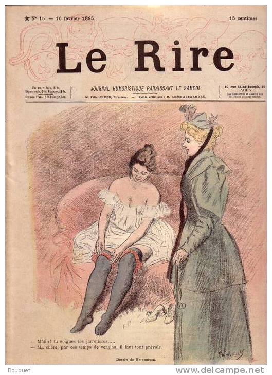 REVUE LE RIRE - FEVRIER 1895 - N° 15 - HIVER - JARRETIERES - PALETOT - ILLUSTREE PAR HEIDBRINCK , HERMANN PAUL , ETC ... - Revues Anciennes - Avant 1900