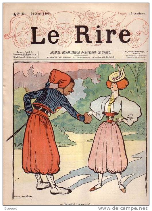 REVUE LE RIRE - AOUT 1895 - N° 42 - ILLUSTREE PAR METIVET , ELOY-VINCENT , ETC ... - ZOUAVE - Revues Anciennes - Avant 1900