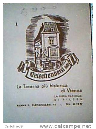 AUSTRIA  TAVERNA STORICA GRIECHENBEISL 1400 VIENNA WIEN BIRRA PILSEN  LIBRICINO 8 PAG. 1950 CQ13212 - Tourisme, Voyages