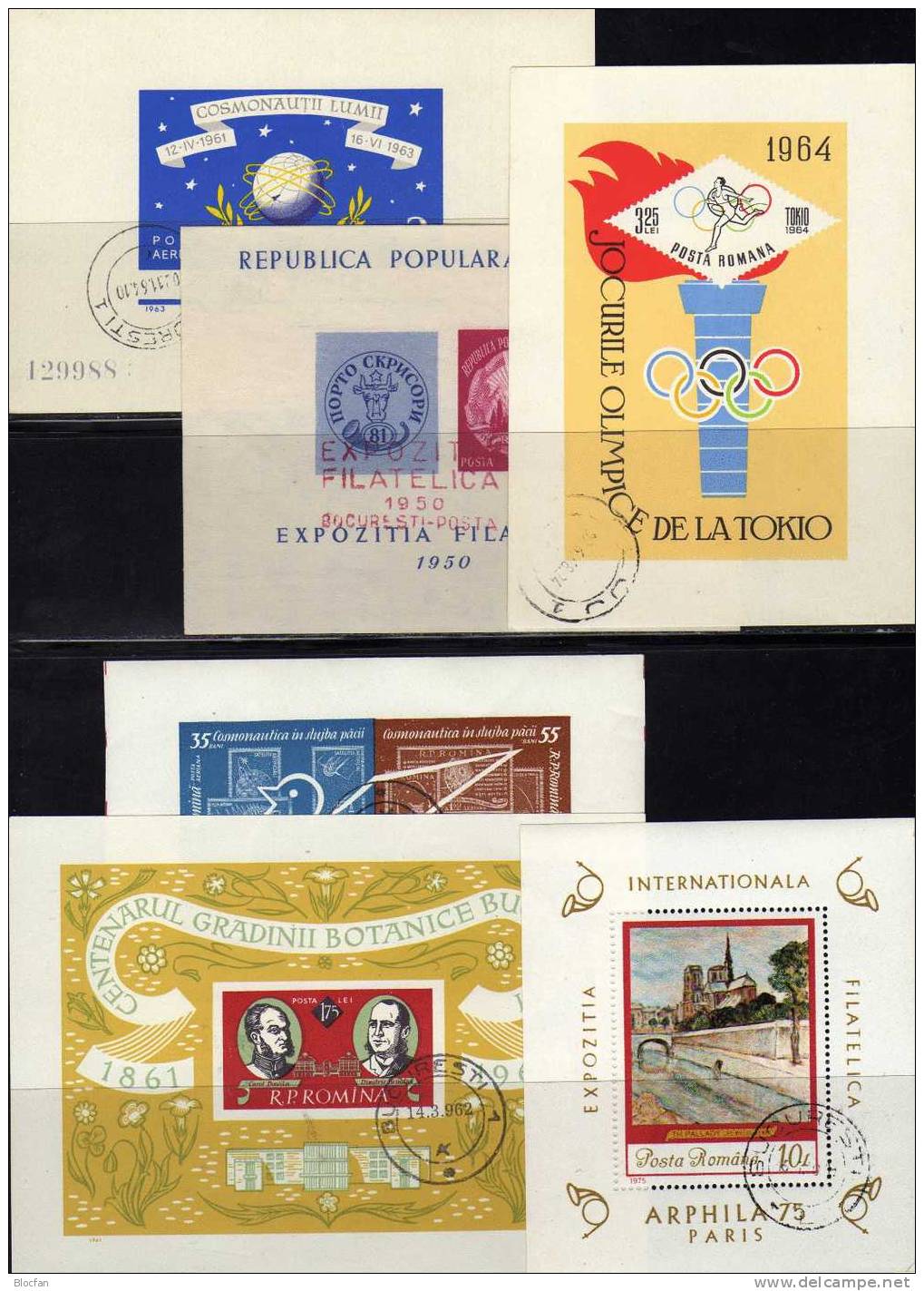 Lot Rumänien Block 39 51 53 56 58 120 O 34€ Stamp On Stamp Astronauten Olympic Gemälde Bloque Hoja M/s Sheets Bf ROMANIA - Collections