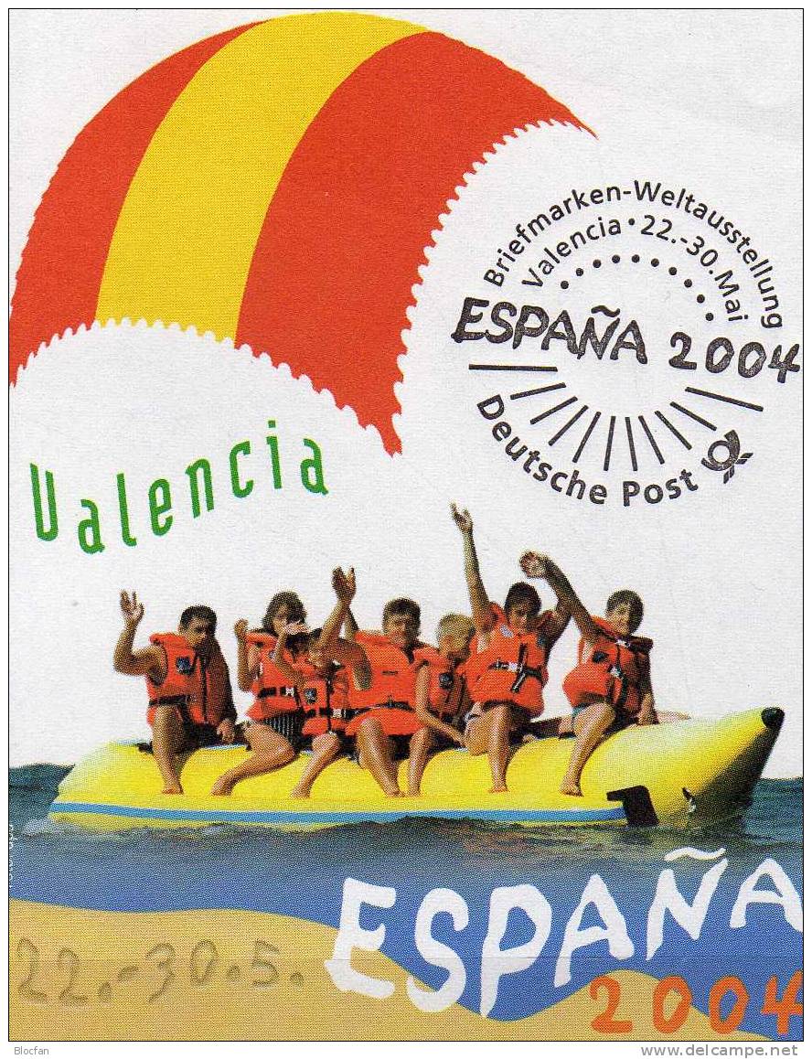 ESPANA´2004 Valencia Bund 2397 VB SST 6€ Offizieller Messebrief MBrf.4/04 CEPT Ferien Urlaub Mit Sonne, Obst - 2004