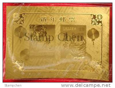 Gold Foil 2010 Chinese New Year Zodiac Stamp -Tiger ( Chung Li ) Unusual - Chines. Neujahr