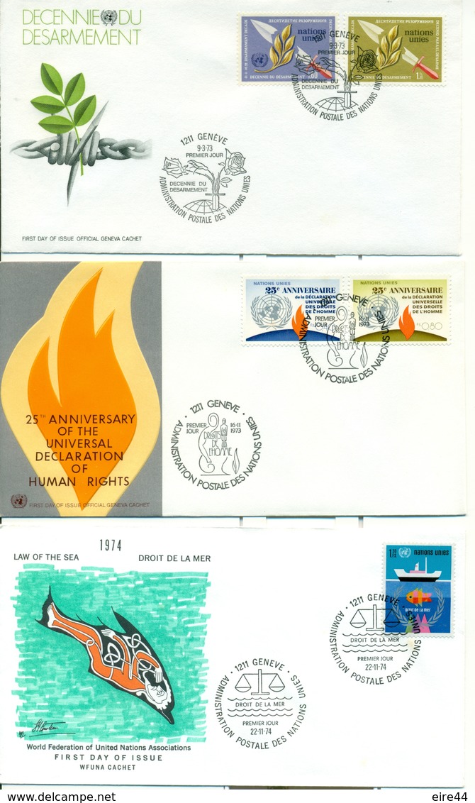 United Nations GENEVE 1971 - 1978 21 FDC - FDC