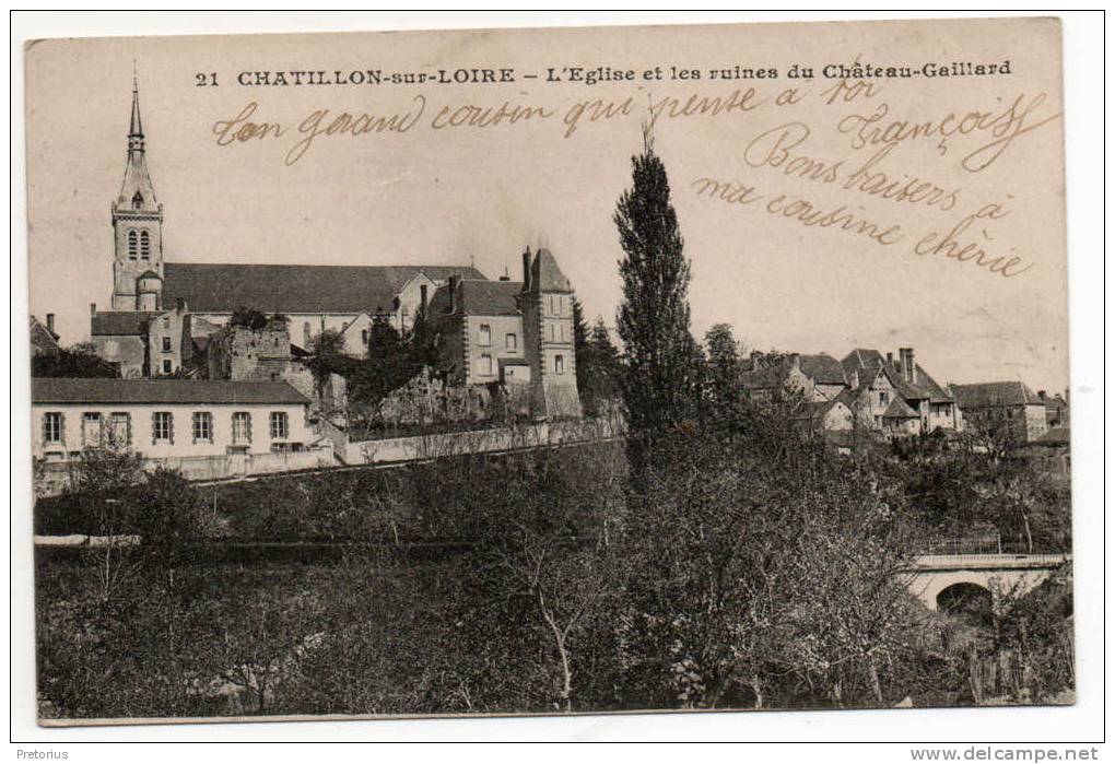 A *** DEPT 45 / CHATILLON SUR LOIRE - EGLISE ET RUINES DU CHATEAU GAILLARD *** - Chatillon Sur Loire