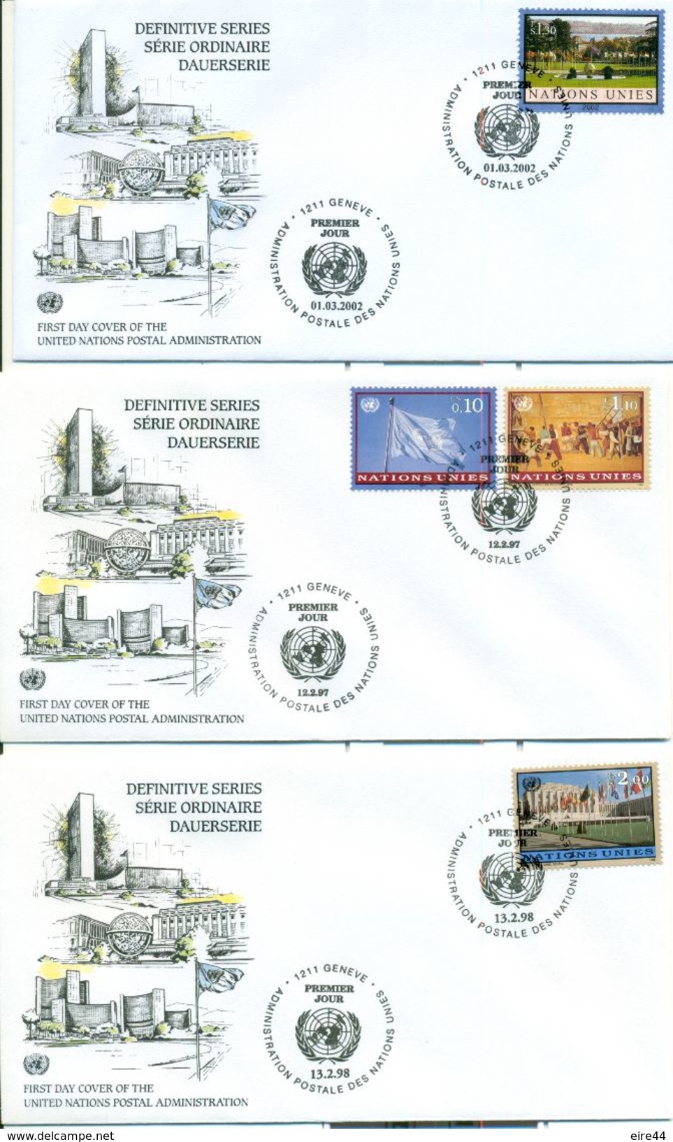 United Nations Geneve 15 FDC Definitive Issue - Verzamelingen & Reeksen