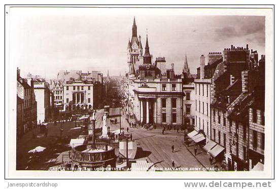 ABERDEEN - Castle Street & Union St.- Real Photo PCd - Aberdeenshire - Aberdeenshire