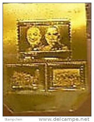 Gold Foil Taiwan 2007 32th President Chiang Stamps Taoyuan CKS SYS Mausoleum - Otros & Sin Clasificación