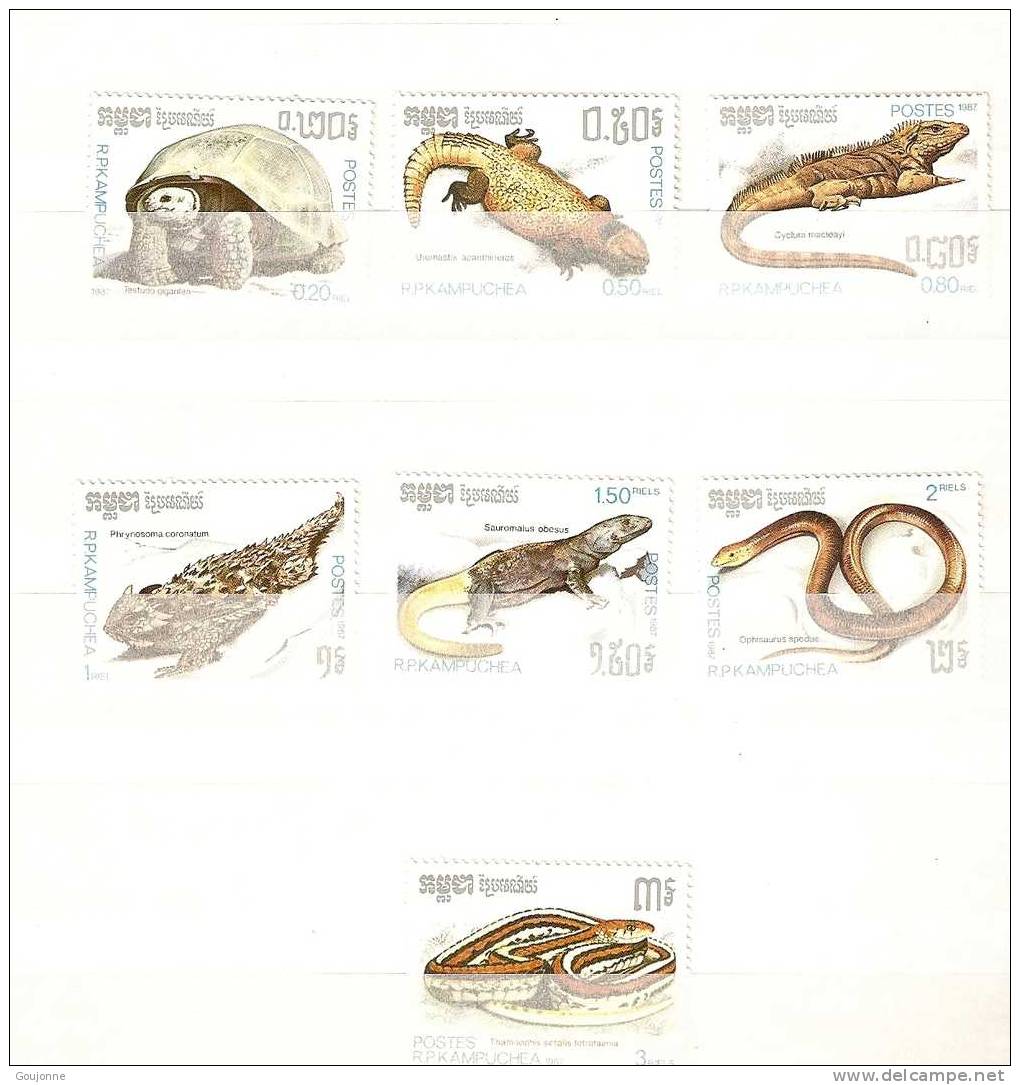 KAMPUCHEA   Faune  Reptiles  751 757** - Autres & Non Classés