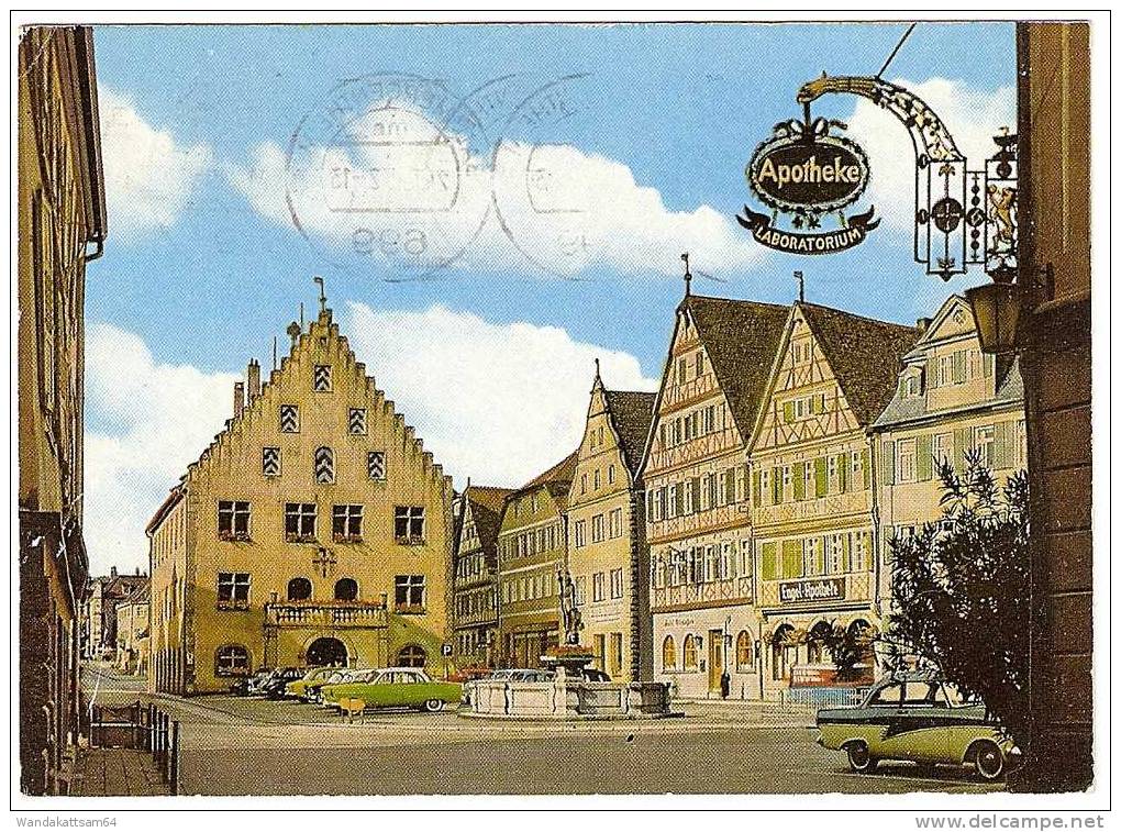 AK 699 Bad Mergentheim Marktplatz Und Rathaus Oldtimer Apotheken Brunnen 24. 6. 72 - 13 699 BAD MERGENTHEIM 1 N - Bad Mergentheim