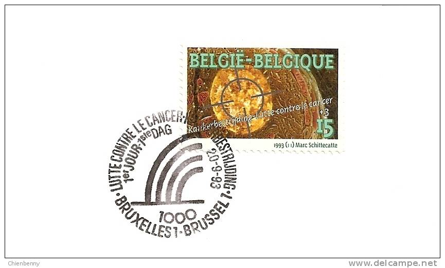 1 Er JOUR- 2525- BRUXELLES 1993 - Lettres & Documents