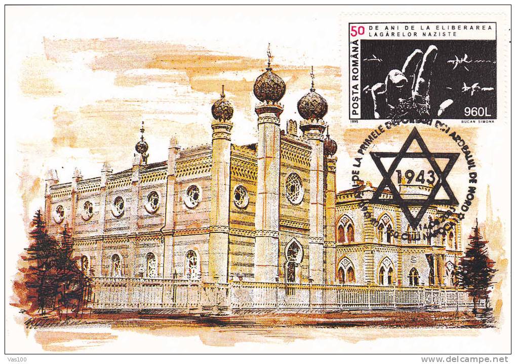 Jewish Synagogue Cluj-Napoca 2005 Maxicard,carte Maximum Romania Very Rare Personal Realization!. - Jewish