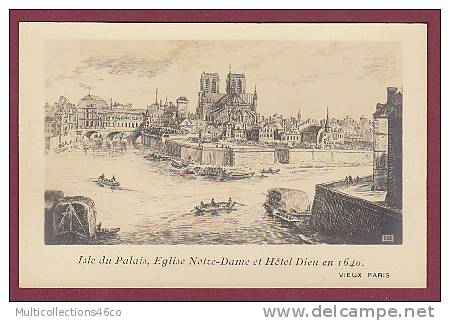 75 - VIEUX PARIS - Isle Du Palais, Eglise Notre-Dame Et Hôtel Dieu En 1640 - Otros Monumentos
