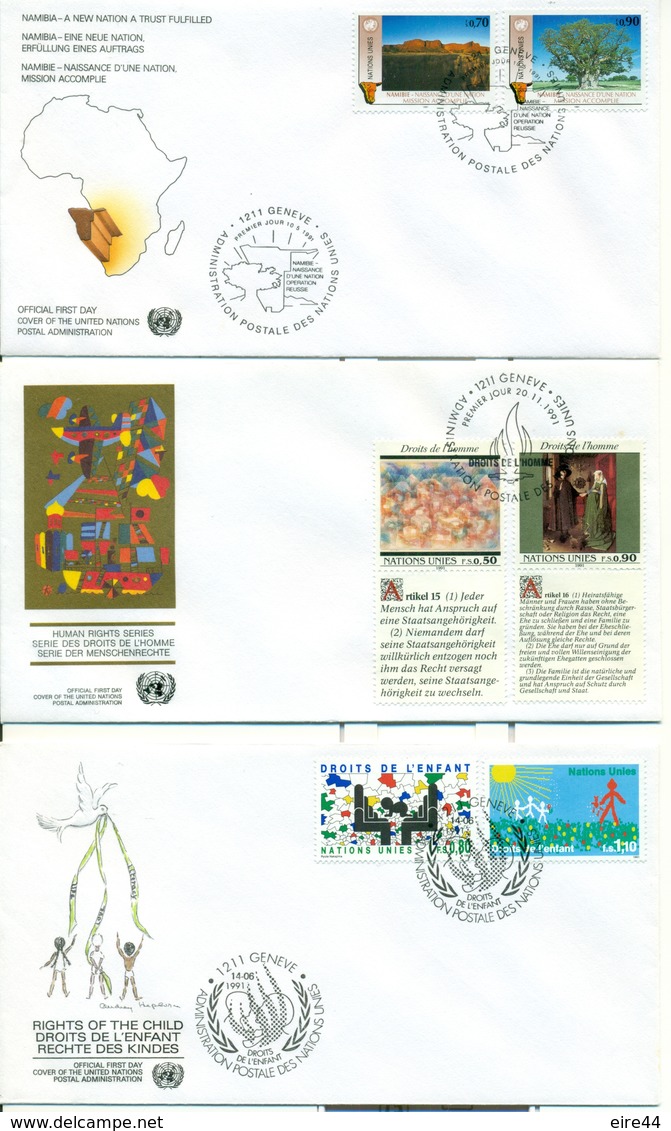 United Nations Geneve 1985 1991  21 FDC