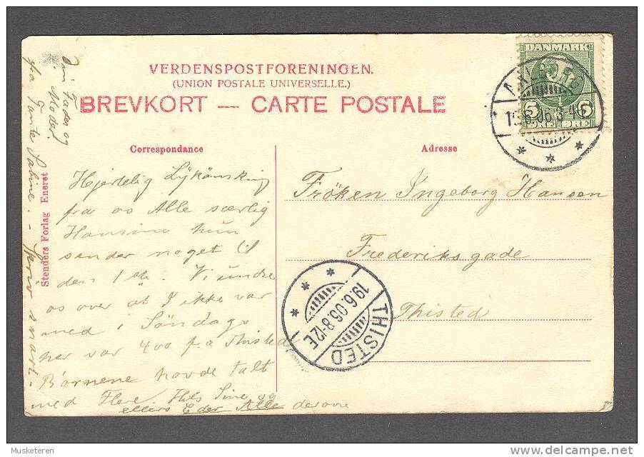 Denmark Firstname : INGEBORG (Girls Name) Deluxe Cancel AALBORG 1906 To THISTED (Scarce Cancel) (2 Scans) - Vornamen