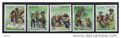Scoutisme A CUBA.  Serie Complete Yv. # 3990/94. 5 T-p Neufs **.  Cote   9.50 € - Other & Unclassified