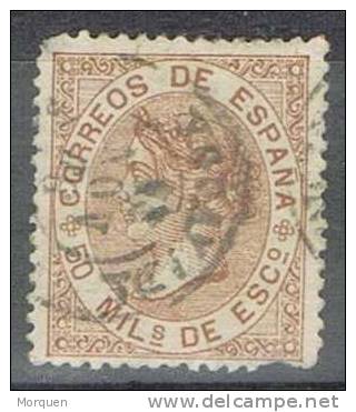España 50 Milesimas Isabel II, Num 96, Fechador IGUALADA (barcelona) º - Usados