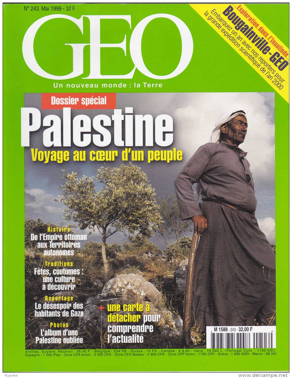 Géo 243 Mai 1999 Dossier Spécial Palestine Voyage Au Coeur D´un Peuple - Aardrijkskunde