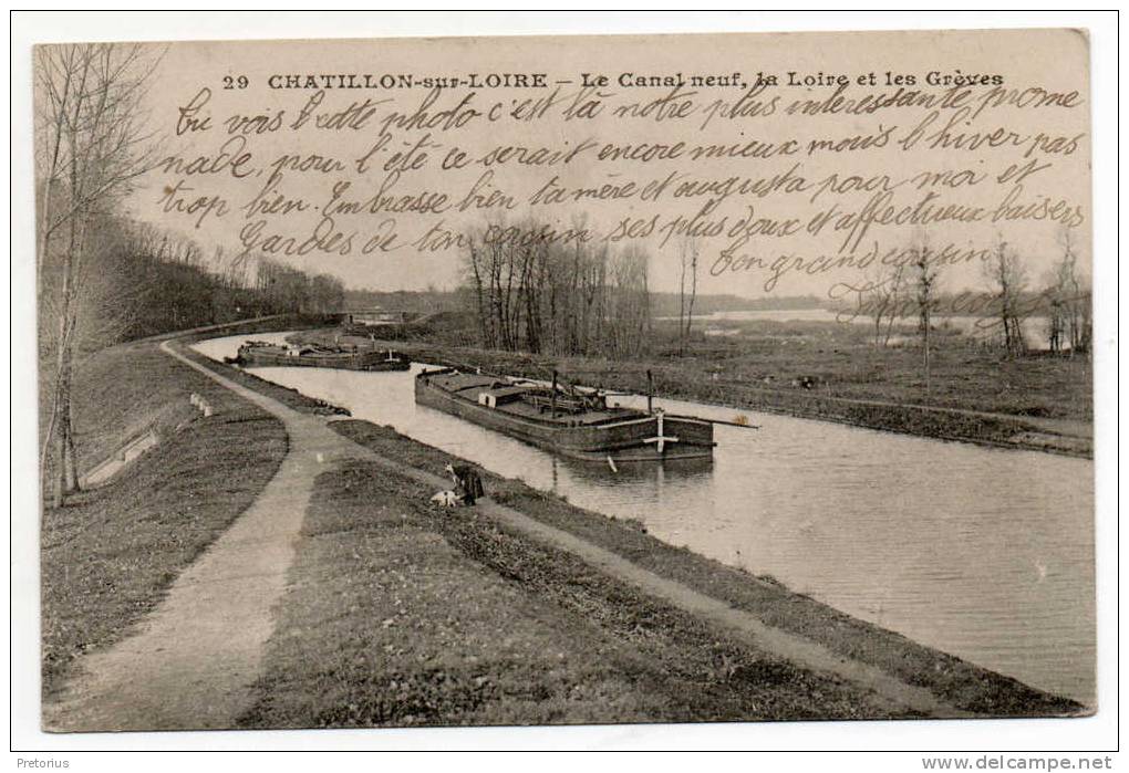 A *** DEPT 45 / CHATILLON SUR LOIRE - LE CANAL NEUF , LA LOIRE ET LES GREVES *** - Chatillon Sur Loire