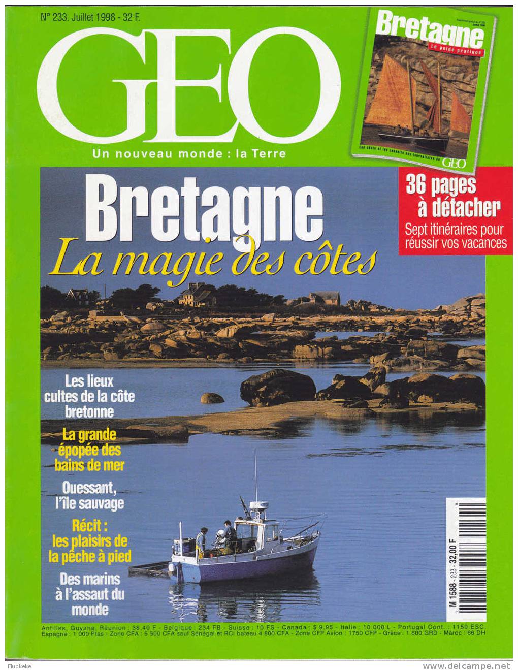 Géo 233 Juillet 1998 Bretagne La Magie Des Côtes - Géographie