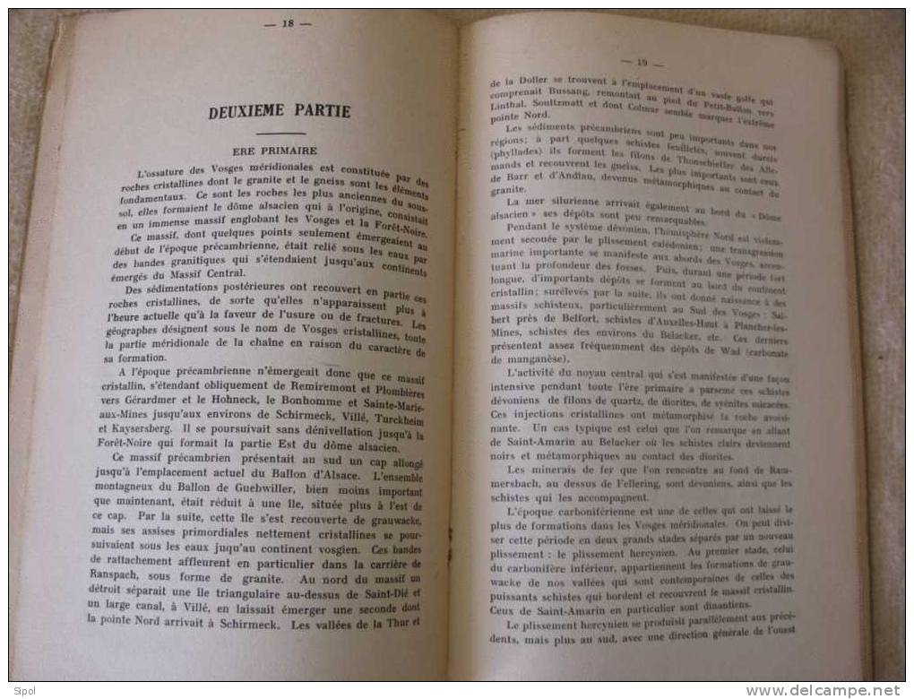 Aperçu Géologique Sur La Vallée De La Thur Et Les Vosges Méridionales Alsaciennes Par R.Crave  1924 - Alsace