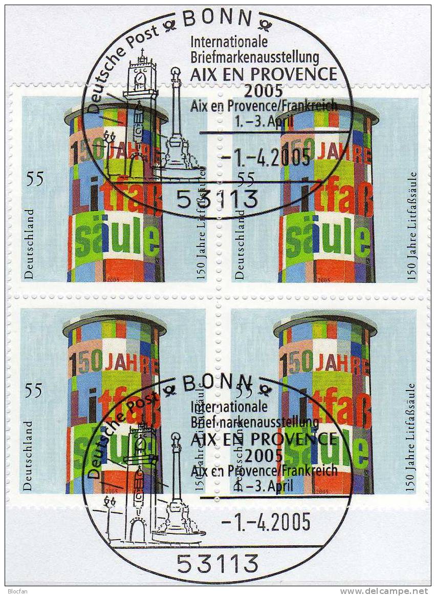 AIXenProvence'2005 France Bund 2444 VB SST 6€ Offizielle Messebrief MBrf.2/05 Litfaßsäule 150 Jahre Straßen-Werbung - Sonstige & Ohne Zuordnung