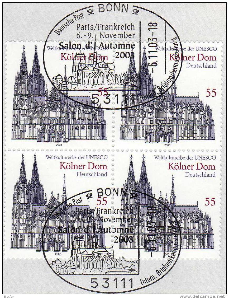 Salon Philatelique´2003 Paris Bund 2329 VB O 5€ Offizielle Messe-Brief Kultur-Erbe Dom Köln MBrf.10/03 BRD Cover Germany - Briefe U. Dokumente