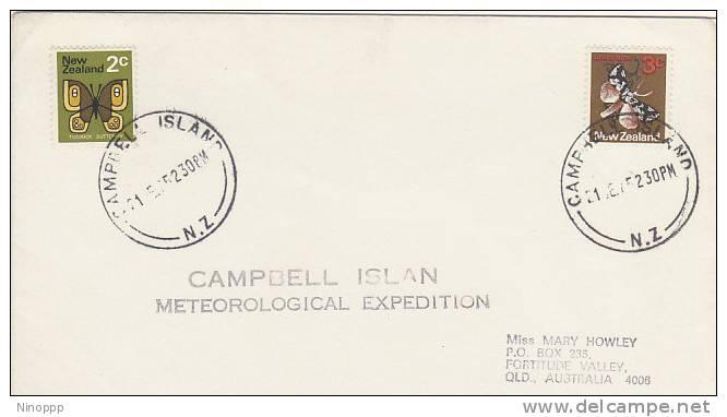 New Zealand-1975 Butterflies Campbell Island  Souvenir Cover - Other & Unclassified