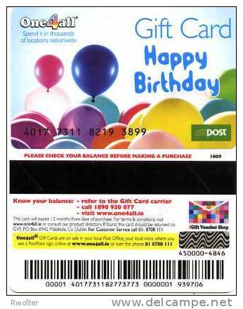 @+ Carte Cadeau - Gift Card - Irlande / Dublin : POST - Happy Birthday - Cadeaubonnen En Spaarkaarten