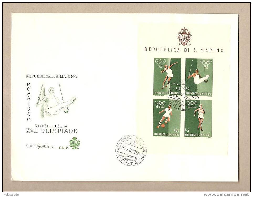 San Marino - 3 Buste Fdc Con Serie Completa In Foglietti Non Dentellati: Giochi Olimpici Di Roma - Summer 1960: Rome