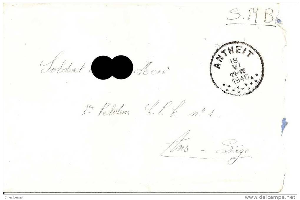 S.M. ANTHEIT 1946 - Storia Postale