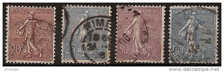 FRANCE 1903/1922  Semeuse Lignée  YT N° 131, 132,161 Oblitérés - 1903-60 Sower - Ligned