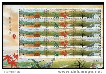 2000 Weather Stamps Sheet - Autumn Maple Leaf Grain Farmer Crop Dew Mount Frost - Climat & Météorologie