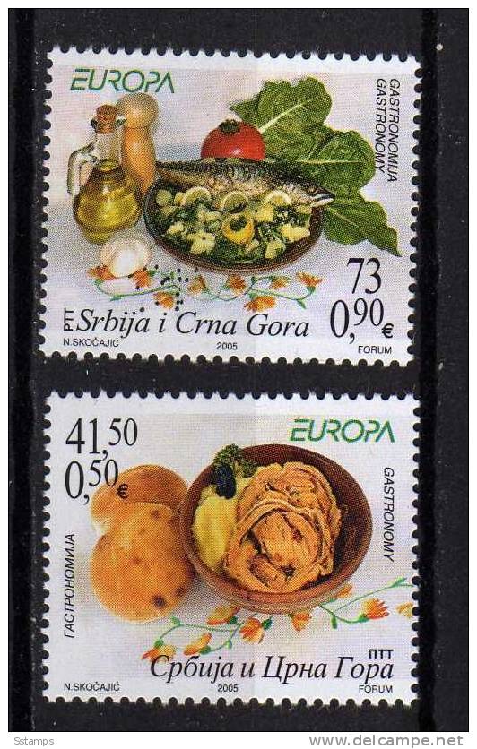 EUROPA 2005 CEPT SERBIA MONTENEGRO JUGOSLAVIA GASTRONOMIA NEVER HINGED - 2005