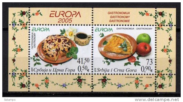 EUROPA 2005 CEPT SERBIA MONTENEGRO JUGOSLAVIA GASTRONOMIA NEVER HINGED - 2005