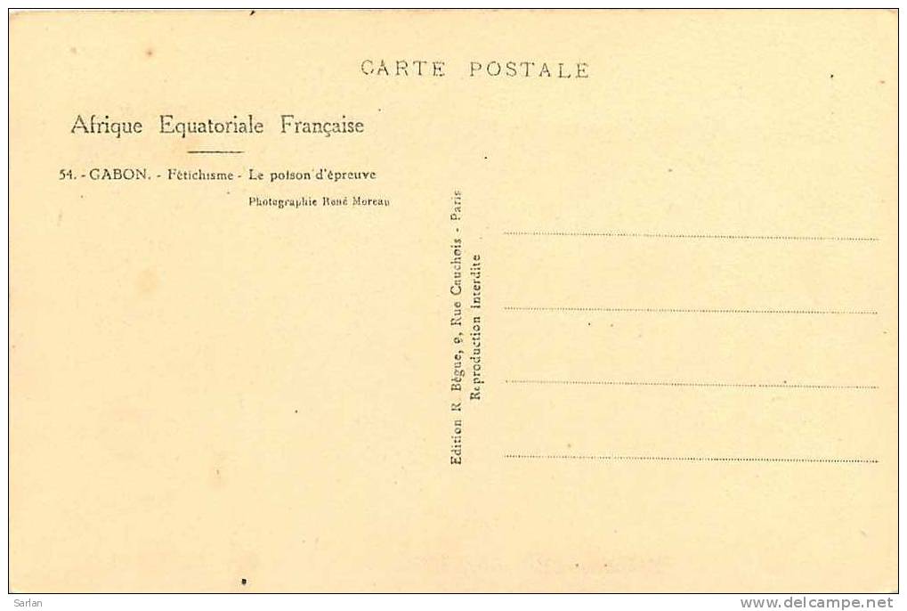 GABON , Fétichisme , Le Poison D'épreuve , *4423 - Gabun