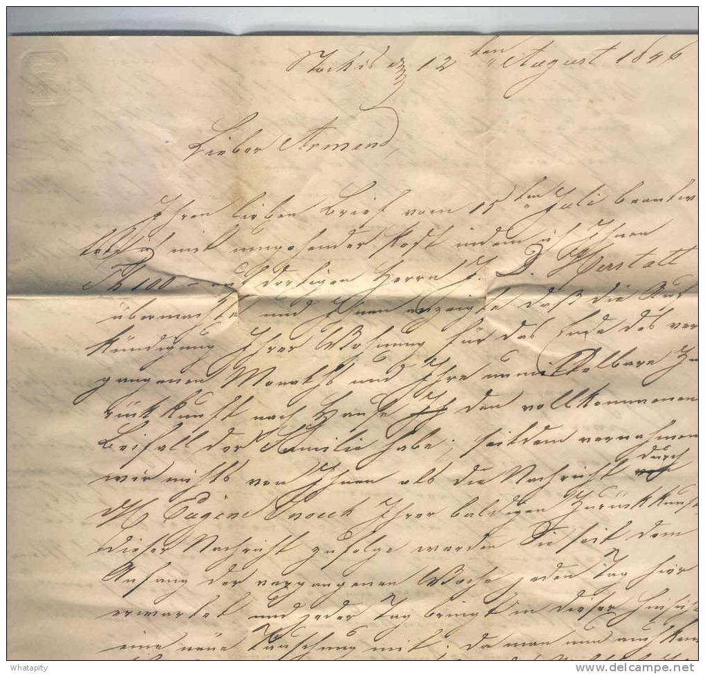 Lettre Précurseur En PORT PAYE De HERVE 1846 Vers COLOGNE Et RETOUR - Origine Manuscrite Mystère !  --  B5/964 - 1830-1849 (Belgique Indépendante)